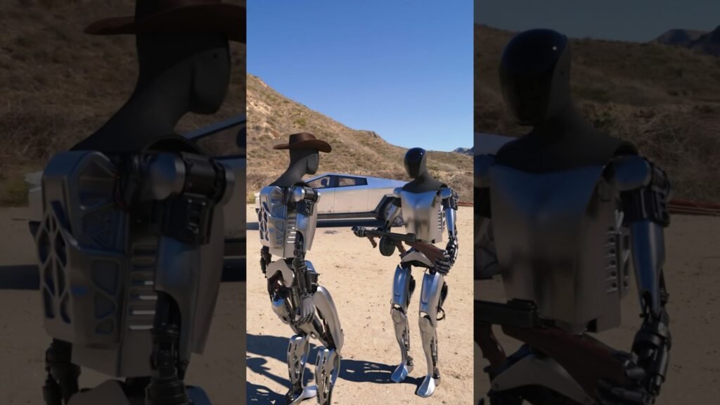 Tesla Robot Shooting Cybertruck